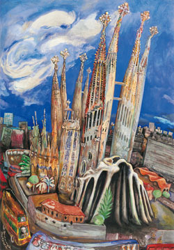 Painting of la Sagrada Familia, Barcelona.